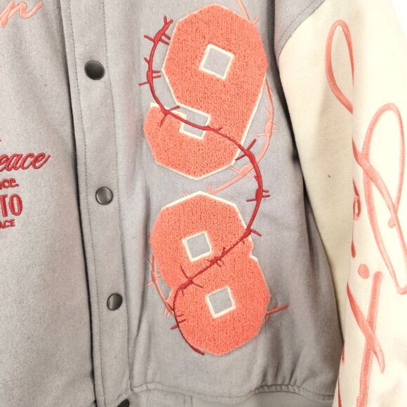 Loiter Flower Varsity Jacket Adult Small Human Race Streetwear - Picture 2 of 13